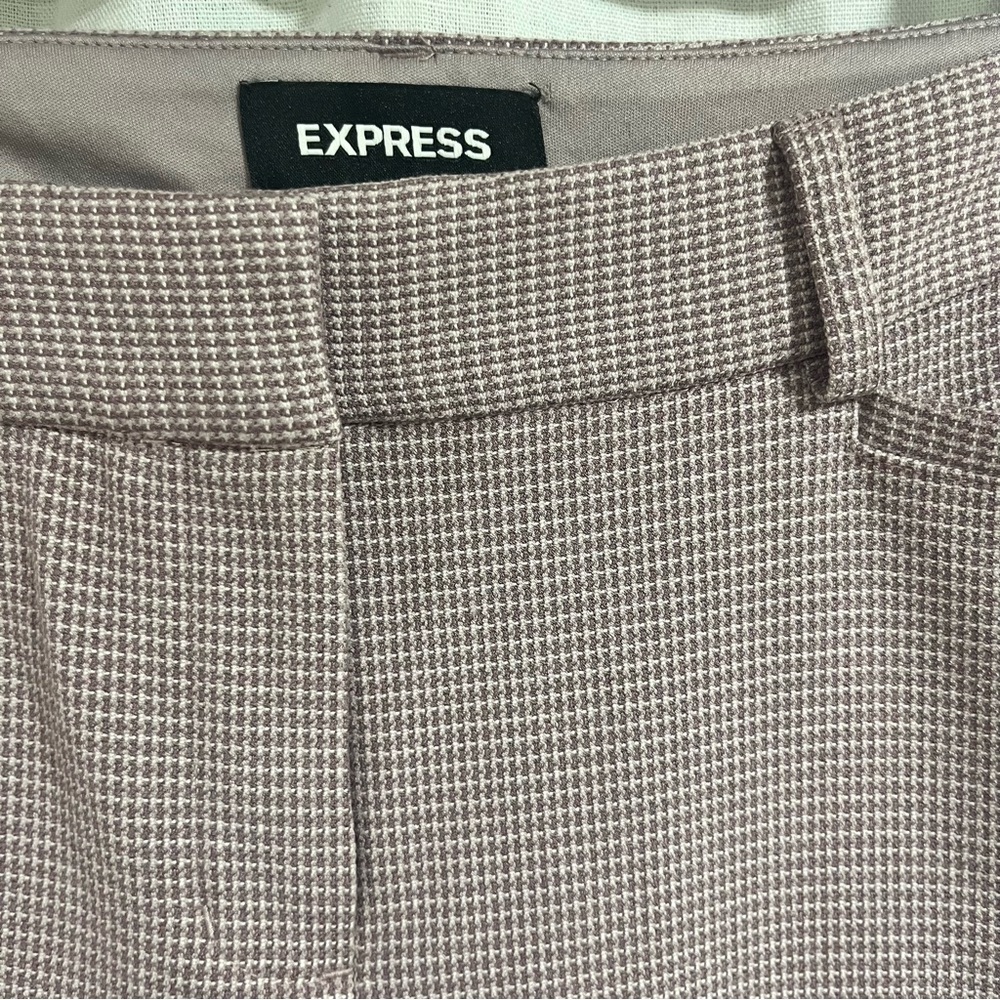 Express Columnist Barely Boot Mid-Rise 2R Purple Houndstooth - Picture 2 of 8